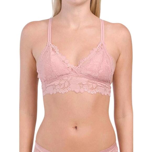 MARILYN MONROE 2pk Lace Galloon Bralettes Bra Removable Pads Red Pink M - Picture 5 of 10